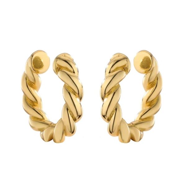 Golden Ear Cuffs Twist Spiral 1 Pair