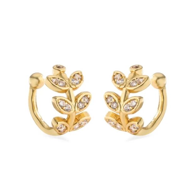 Golden Ear Cuffs Color Leaves 1 Pair