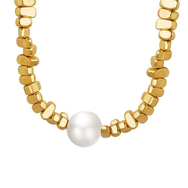 Elegant Geometric Inlay Artificial Pearls