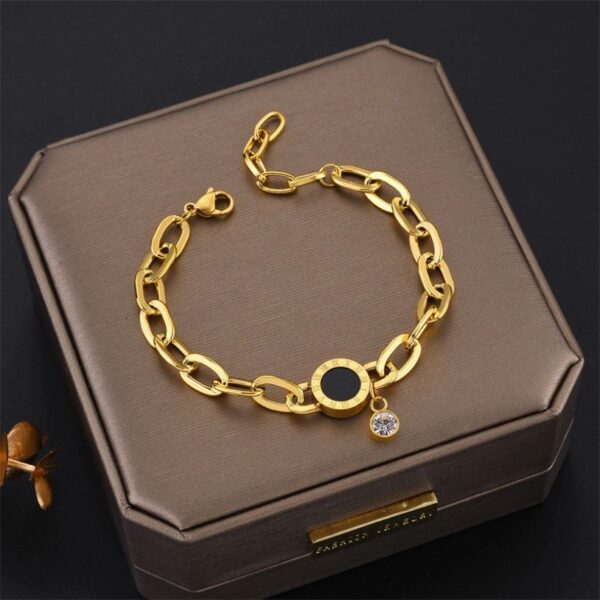 Bracelet Gold Roman Single Diamond