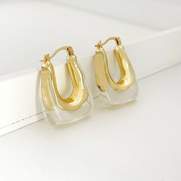 fashion earrings geometric U-shaped color jelly