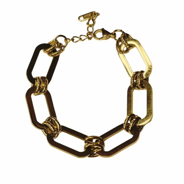 Golden Chain Ellipse double hoop - Image 2