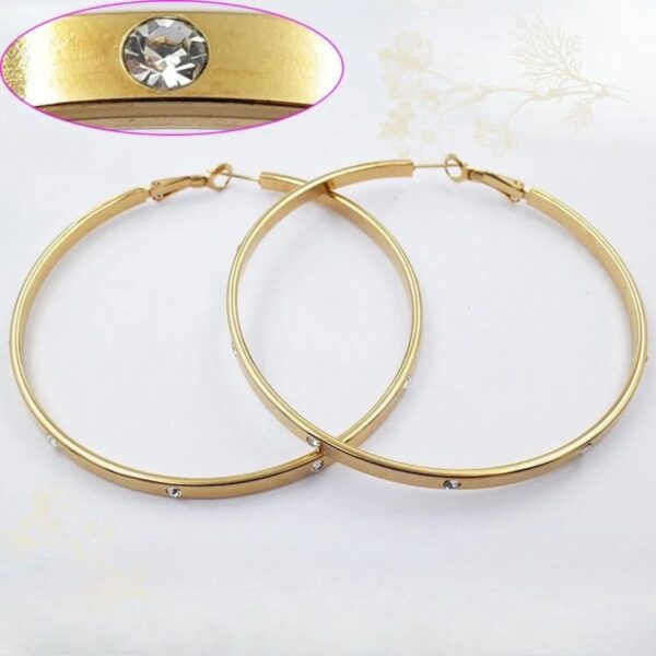 Rhinestone Golden Hoop