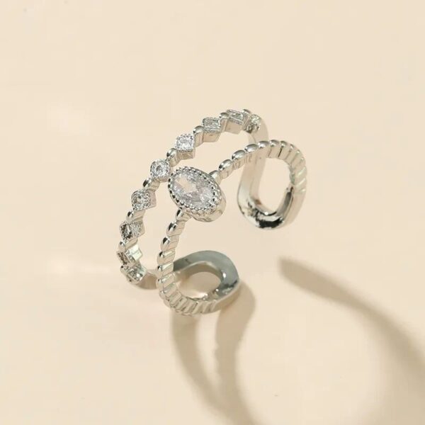 Retro Printing Rings Daily White Zircon