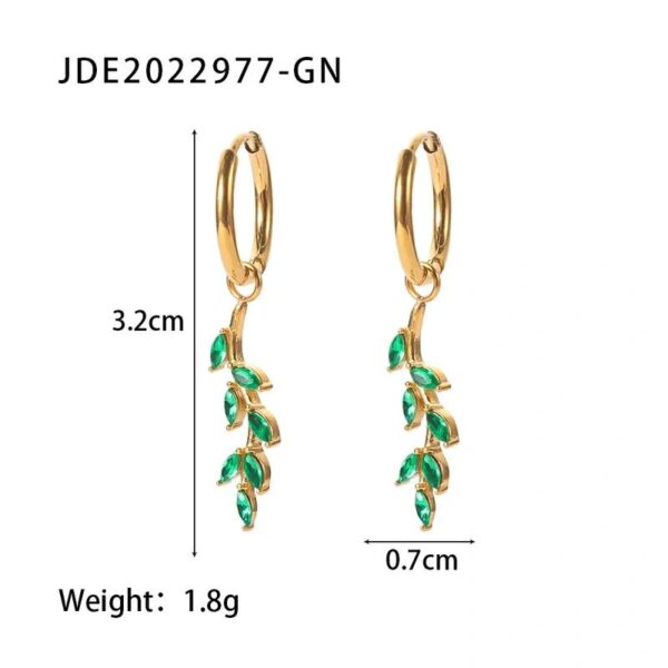 Fashion Geometric Plating Zircon leaf