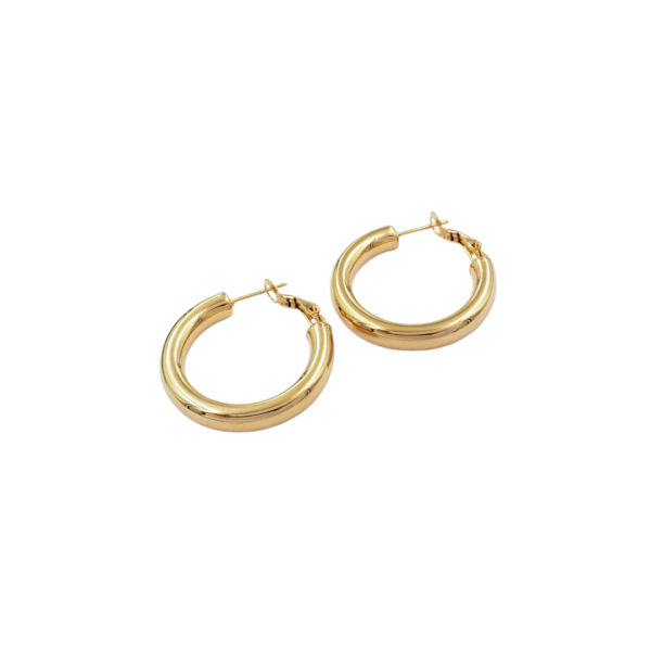 Round Hollow Golden Hoop