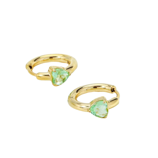 Golden green zirconia heart