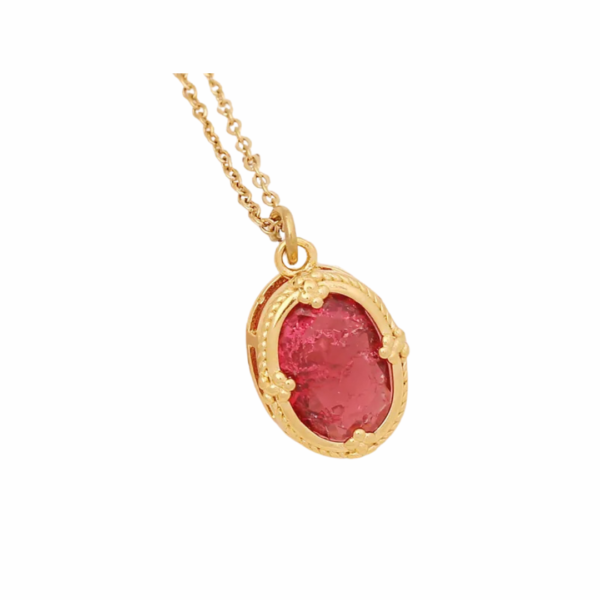 Retro Red Natural Stone Pendant