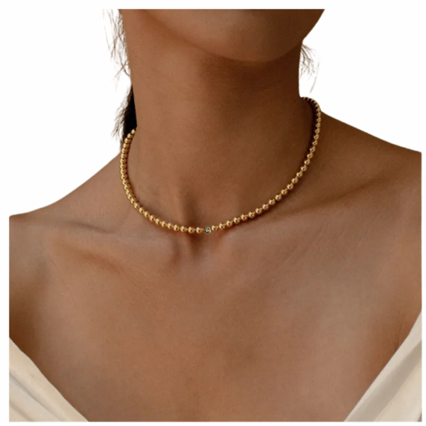 Golden Zirconia Sphere Necklace - Image 3